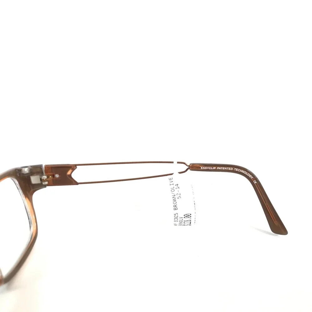Easyclip Eyeglasses Frames WF EC925 BROWN/OLIVE Blue Frames with Clip On Lenses